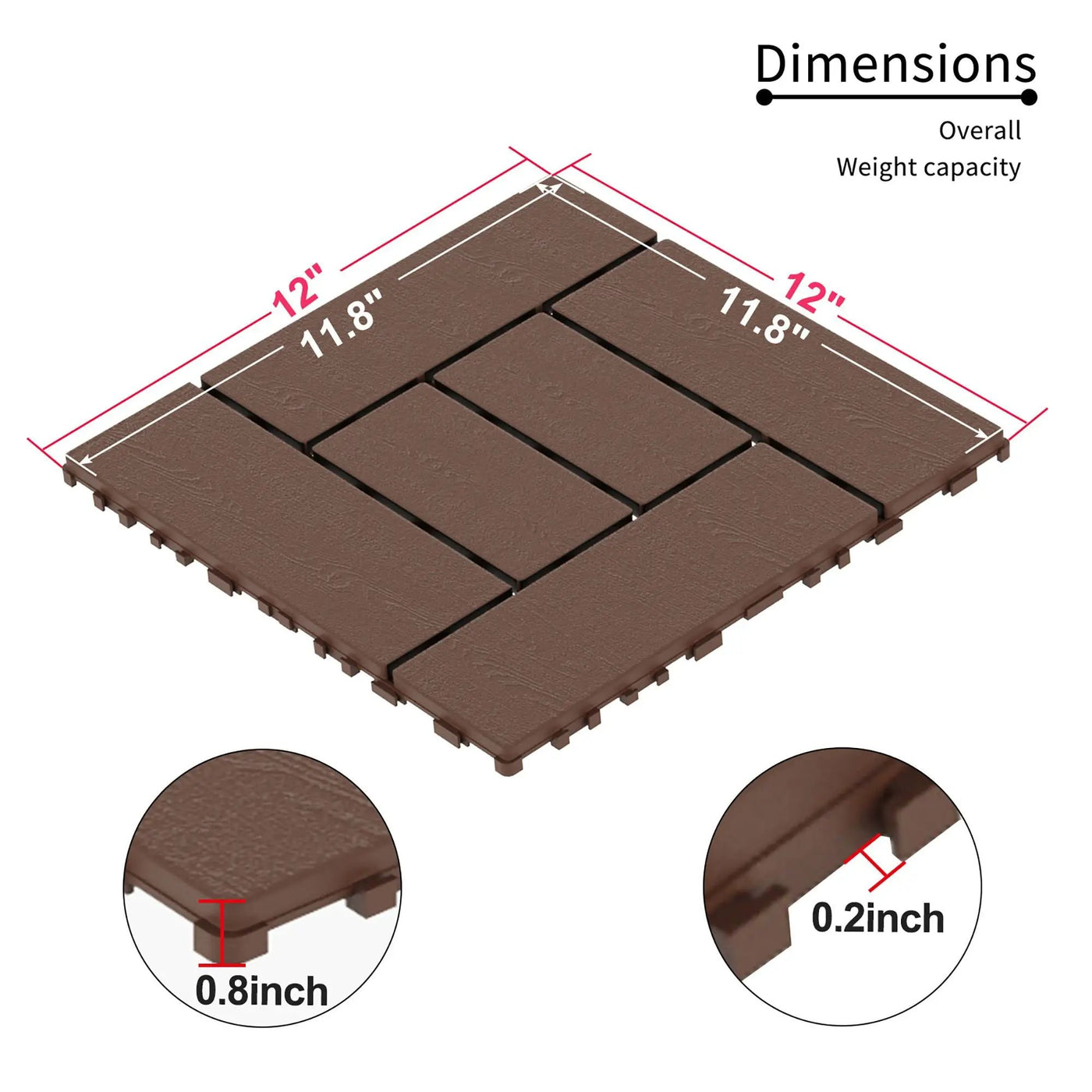 Patio Diy Module Interlocking Decking Tiles Floor, Outdoor And Indoor, Easy And Quick Installation by HouseOfZazla