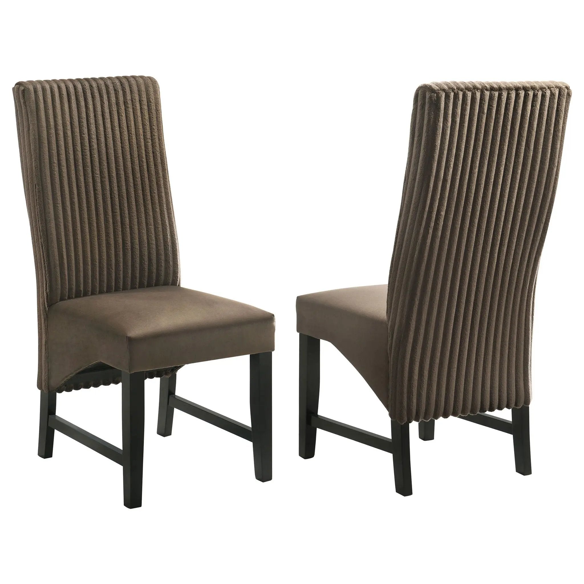 Barrand Upholstered Dining Side Chair Chocolate (Set of 2) by Unique Piece Furniture