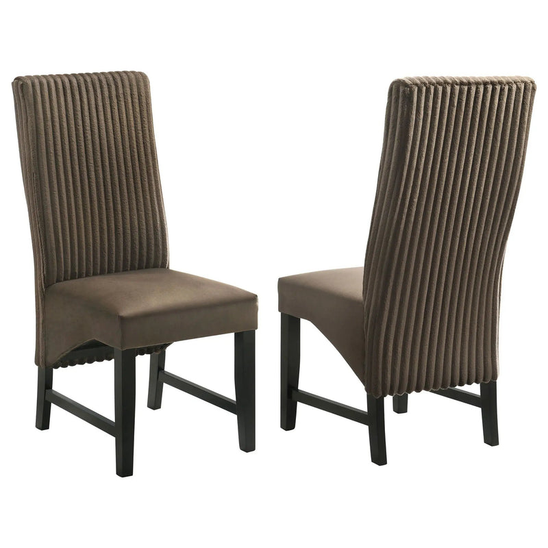 Barrand Upholstered Dining Side Chair Chocolate (Set of 2) by Unique Piece Furniture