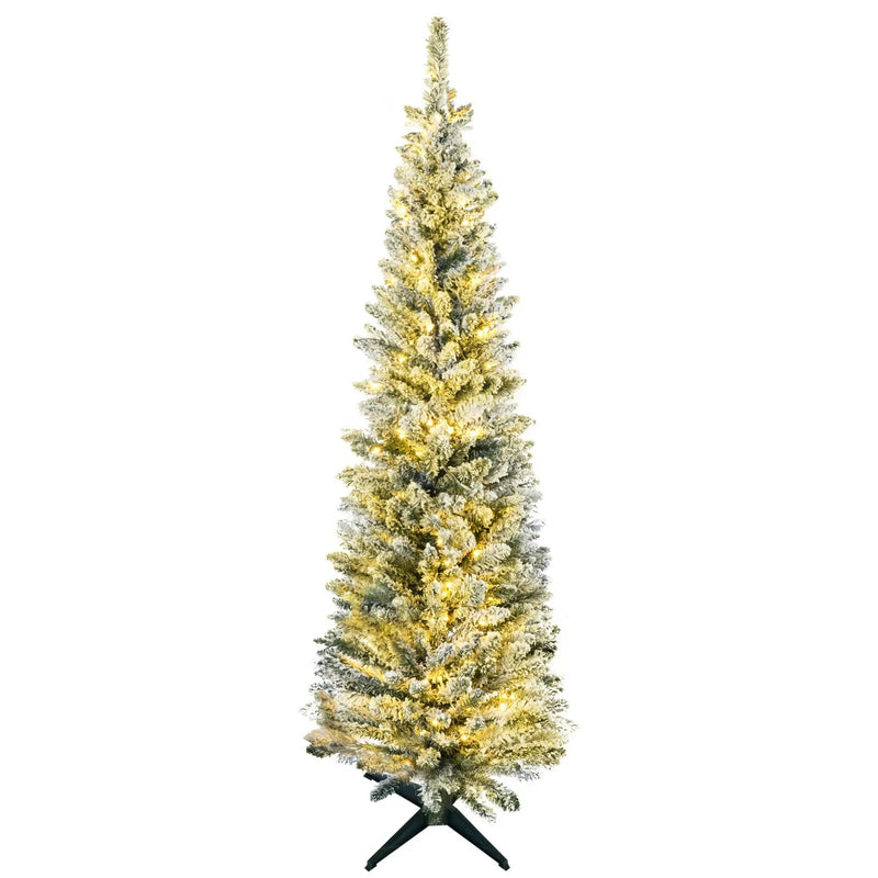 HOMCOM 5' Tall Pre-Lit Slim Noble Fir Artificial Christmas Tree by HouseOfZazla