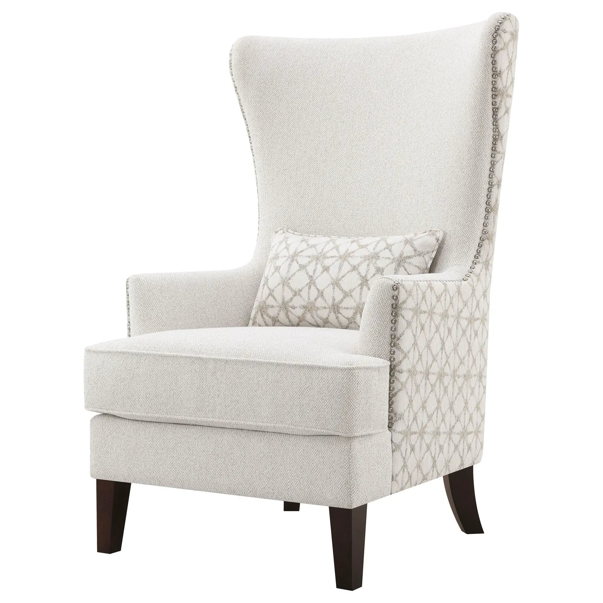 Lindstrom - Wingback Accent With Contoured Back - Ivory White by HouseOfZazla
