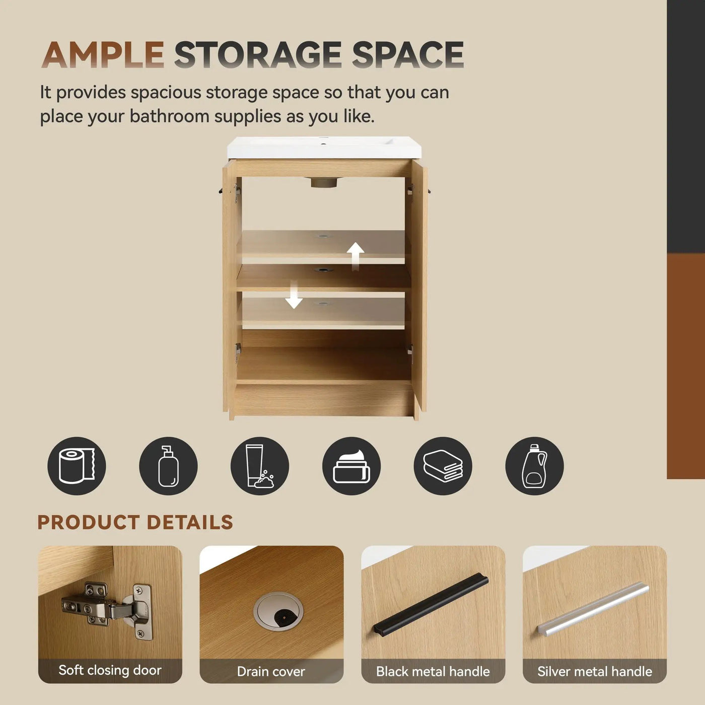 Floating Bathroom Vanity With Sink, Wall Mounted Double Door Storage by HouseOfZazla