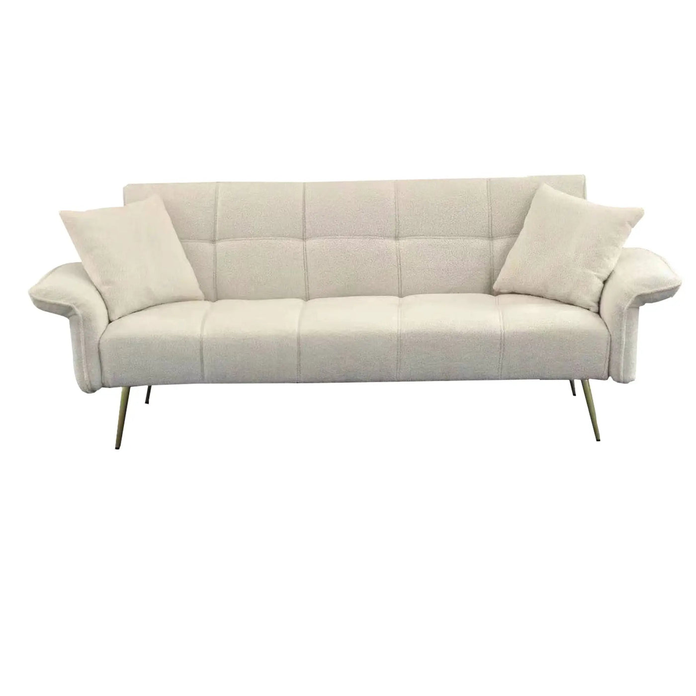 Convertible Double Futon Sofa Bed With Folding Armrests For Living Rooms by HouseOfZazla
