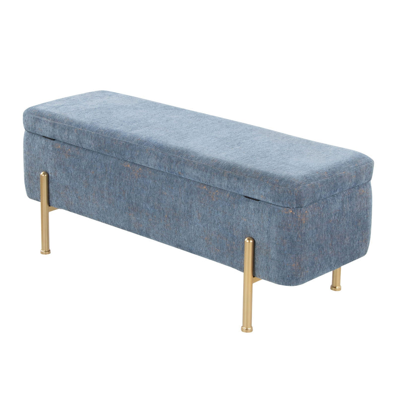 Daniella - Contemporary Bench - Gold / Blue by Unique Piece Furniture