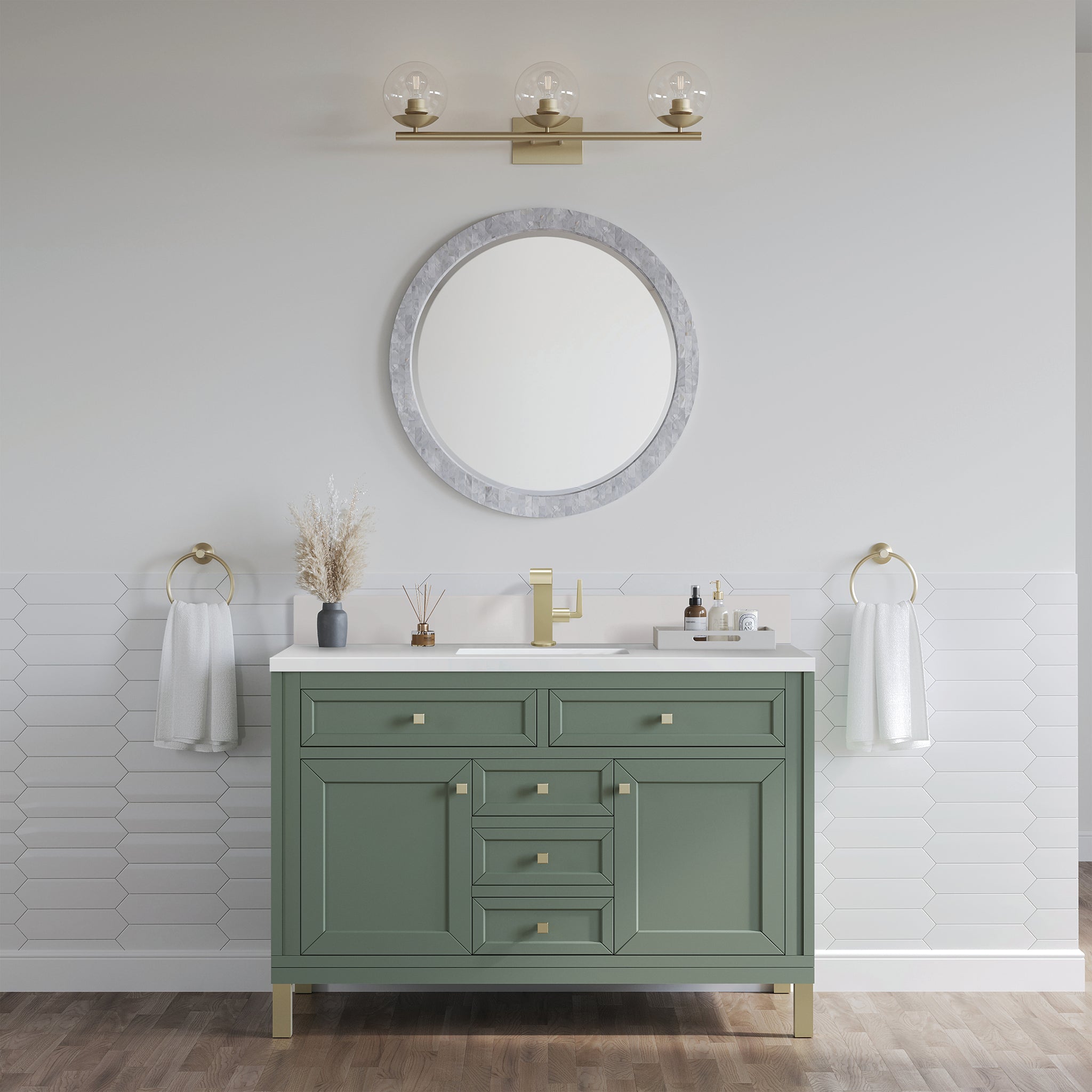 James Martin Chicago 48" Single Bathroom Vanity, Smokey Celadon by James Martin