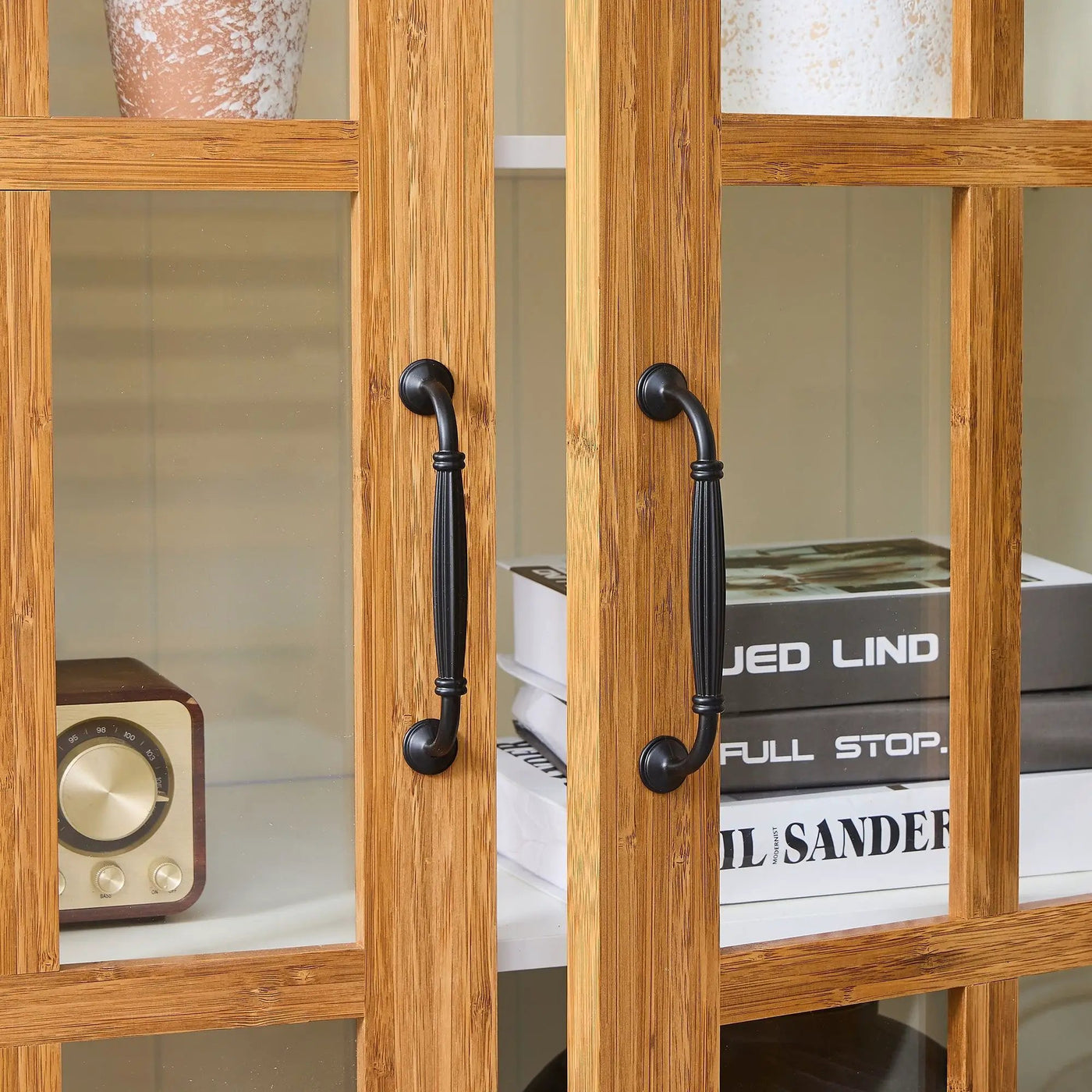 Rustic Style Display Cabinet With Glass Doors For Collectibles by HouseOfZazla