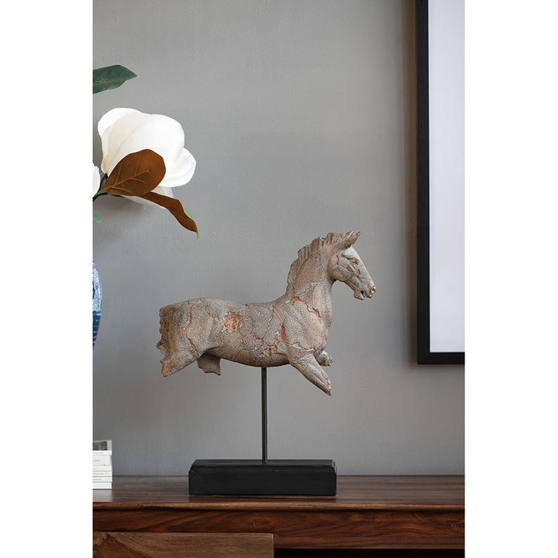 14x4.5x17' Antique Horse Statue On Stand by HouseOfZazla