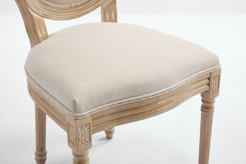 French Country Dining Chairs Set of 2 with Upholstered Round Back by HouseOfZazla