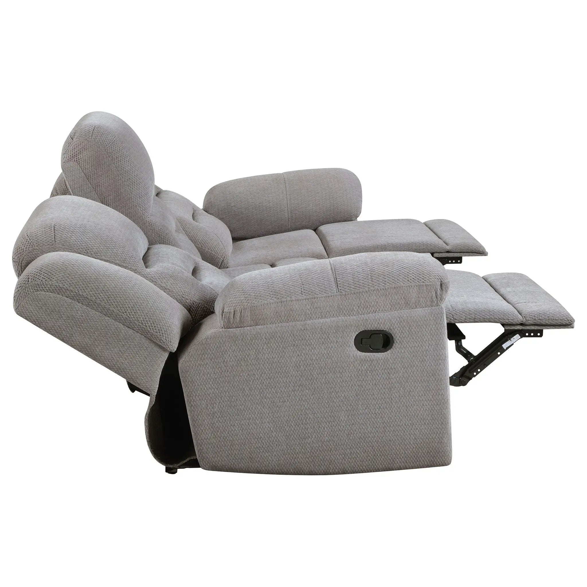 Gilson 3-piece Chenille Upholstered Reclining Sofa Set Grey by Unique Piece Furniture