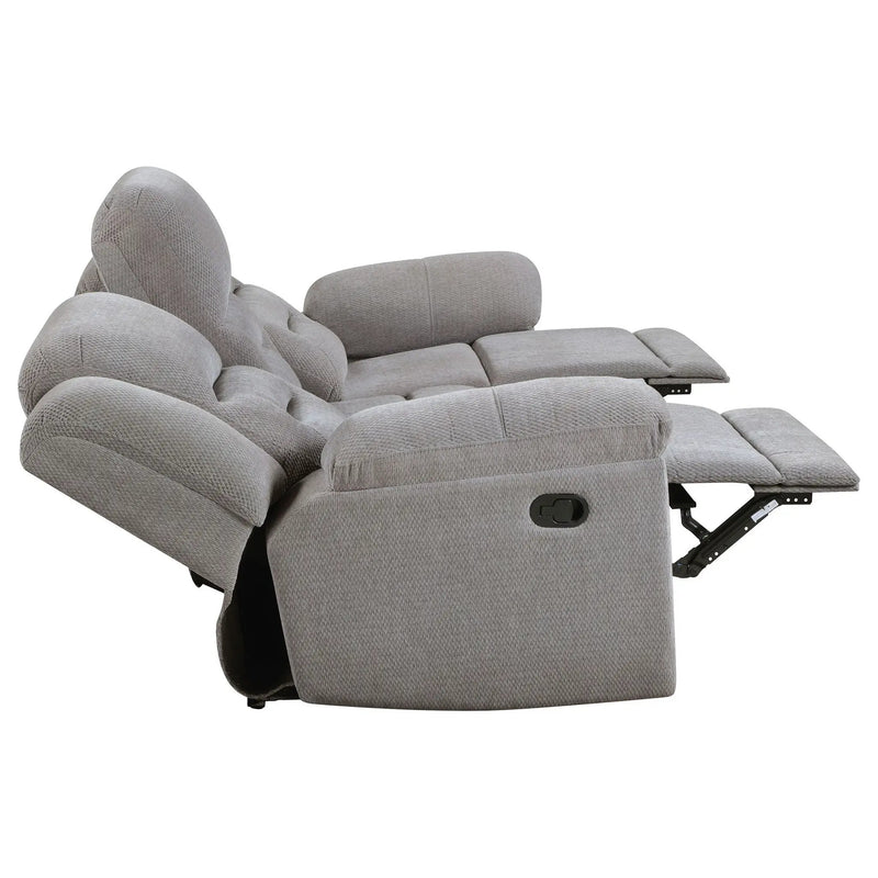 Gilson 3-piece Chenille Upholstered Reclining Sofa Set Grey by Unique Piece Furniture