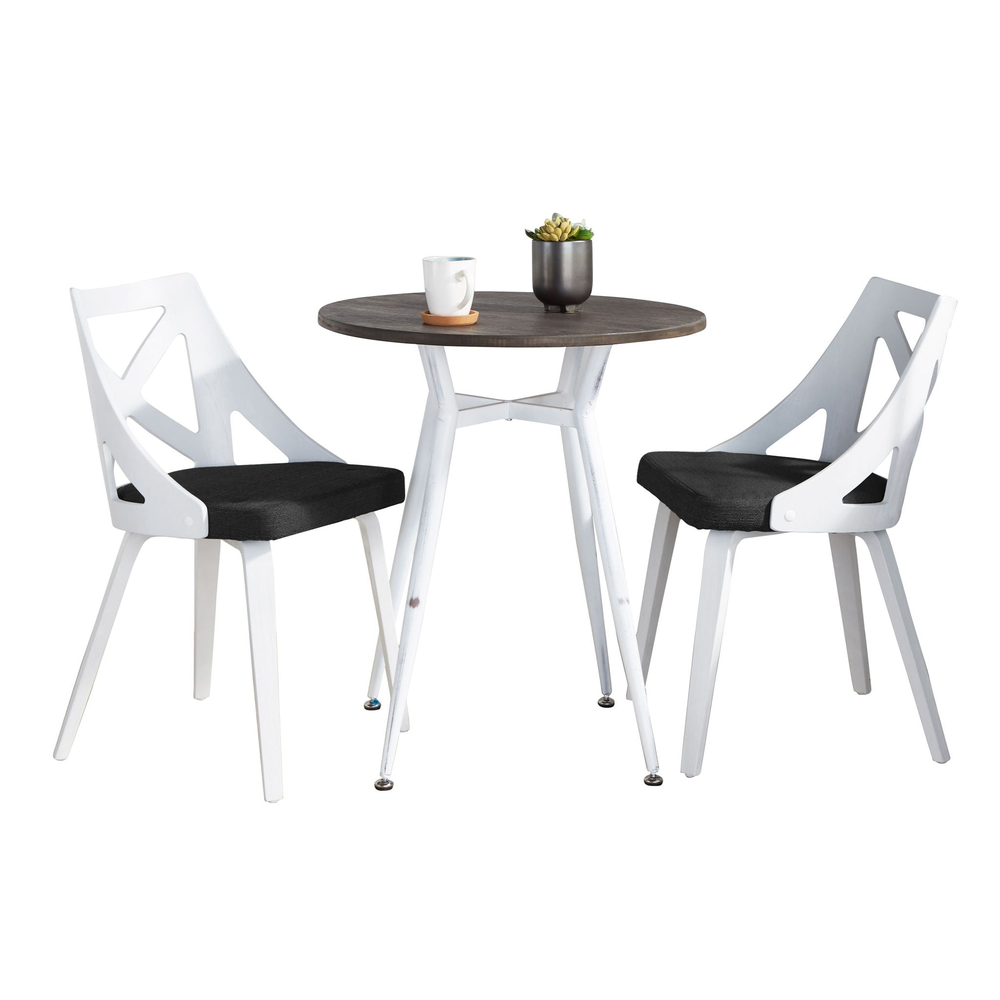Clara Charlotte - 3 Piece Round Dinette Set Vintage With Rounded by HouseOfZazla