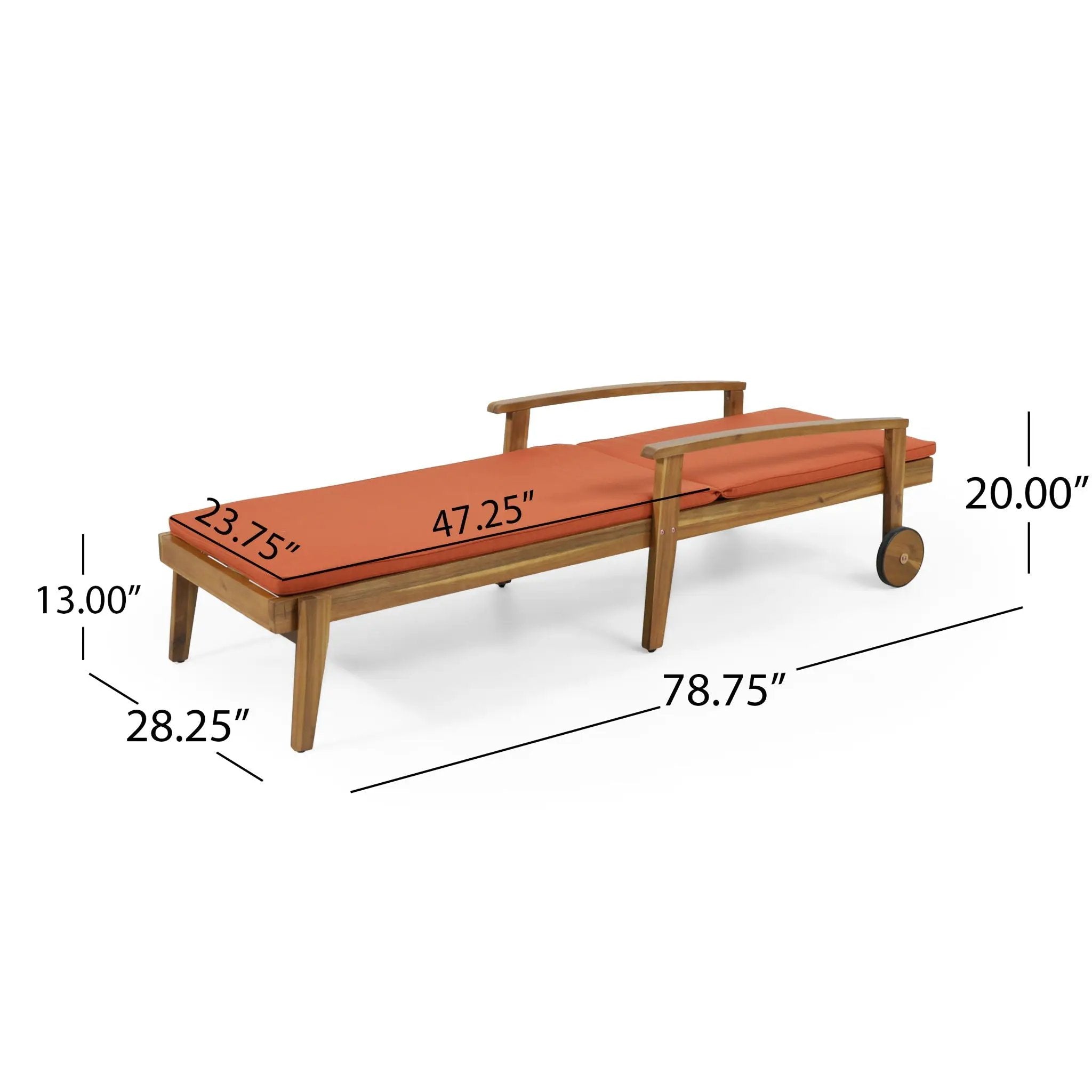 Jason Chaise Lounge Adjustable Acacia Wood Outdoor Furniture by HouseOfZazla