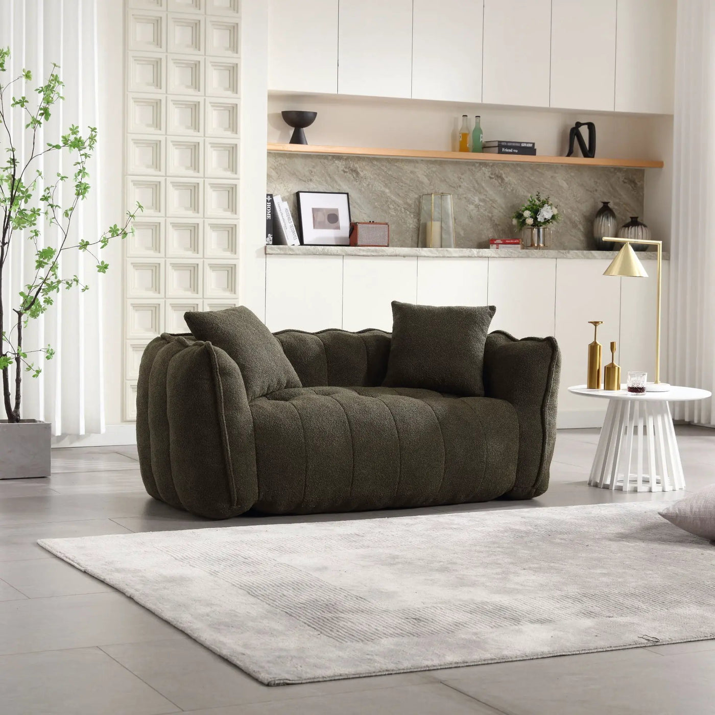 Cozy Beanbag Chair With High Resilience Foam Core For 2 by Unique Piece Furniture