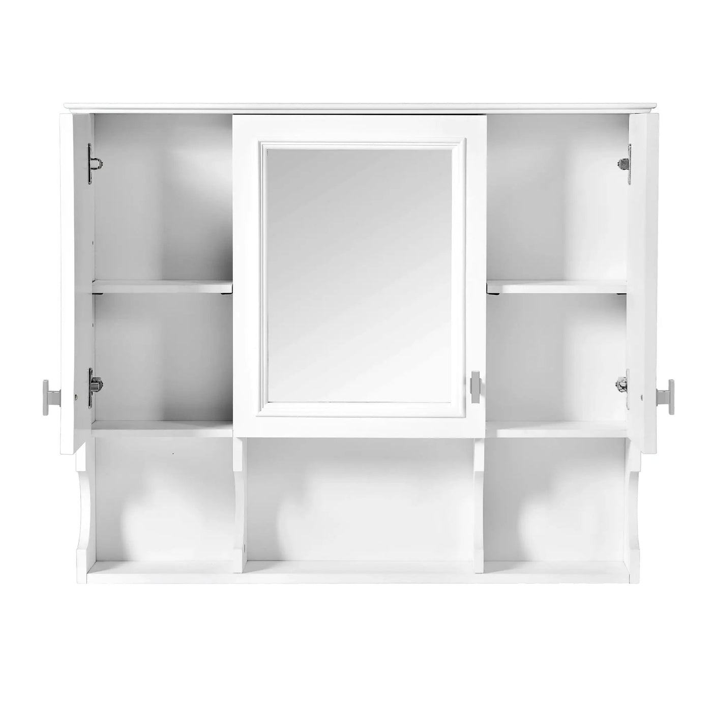 Wall Mounted Bathroom Medicine Wall Cabinet With Mirror & Open Shelves by HouseOfZazla