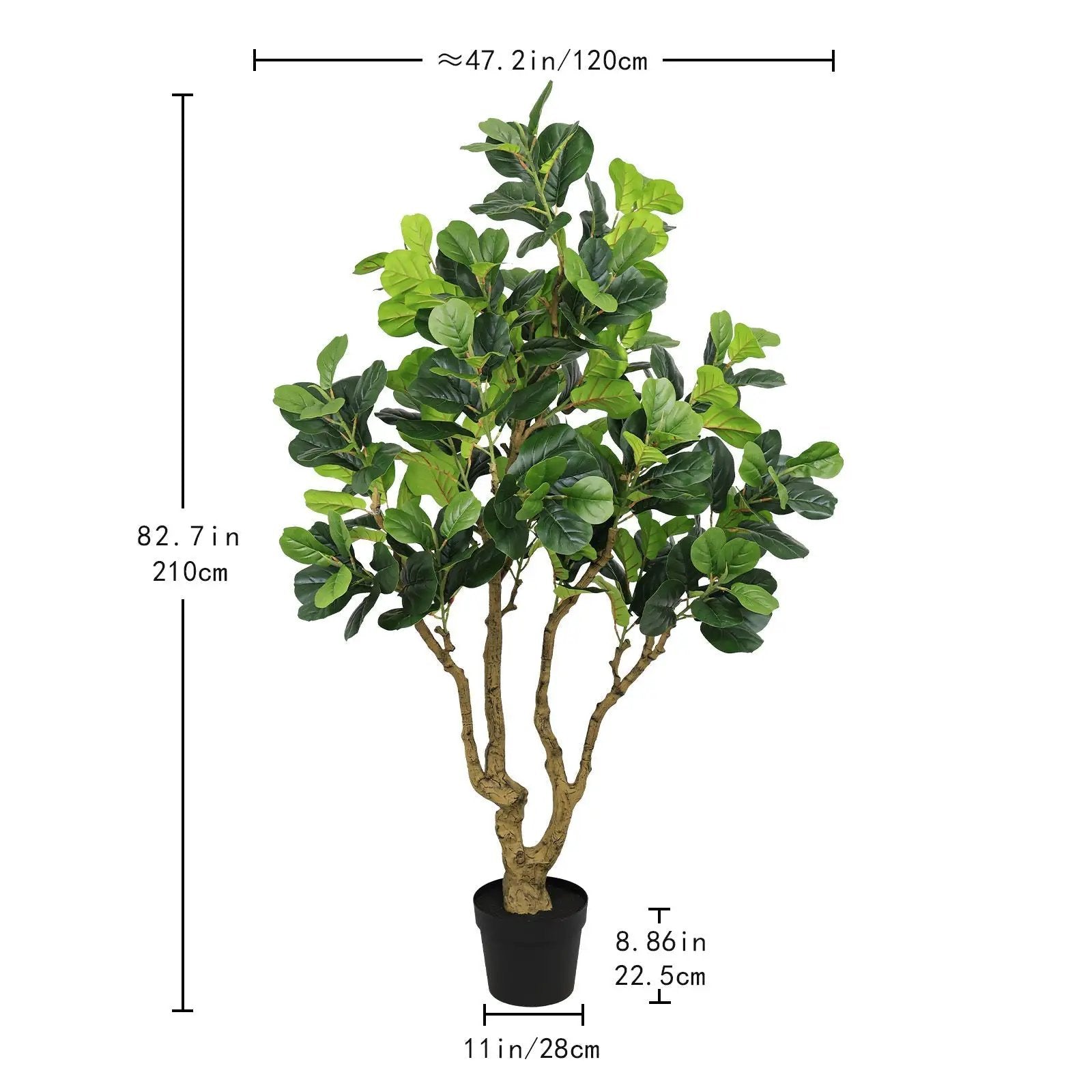 7FT Tall Artificial Banyan Tree Silk Plant – Large Faux Greenery by HouseOfZazla