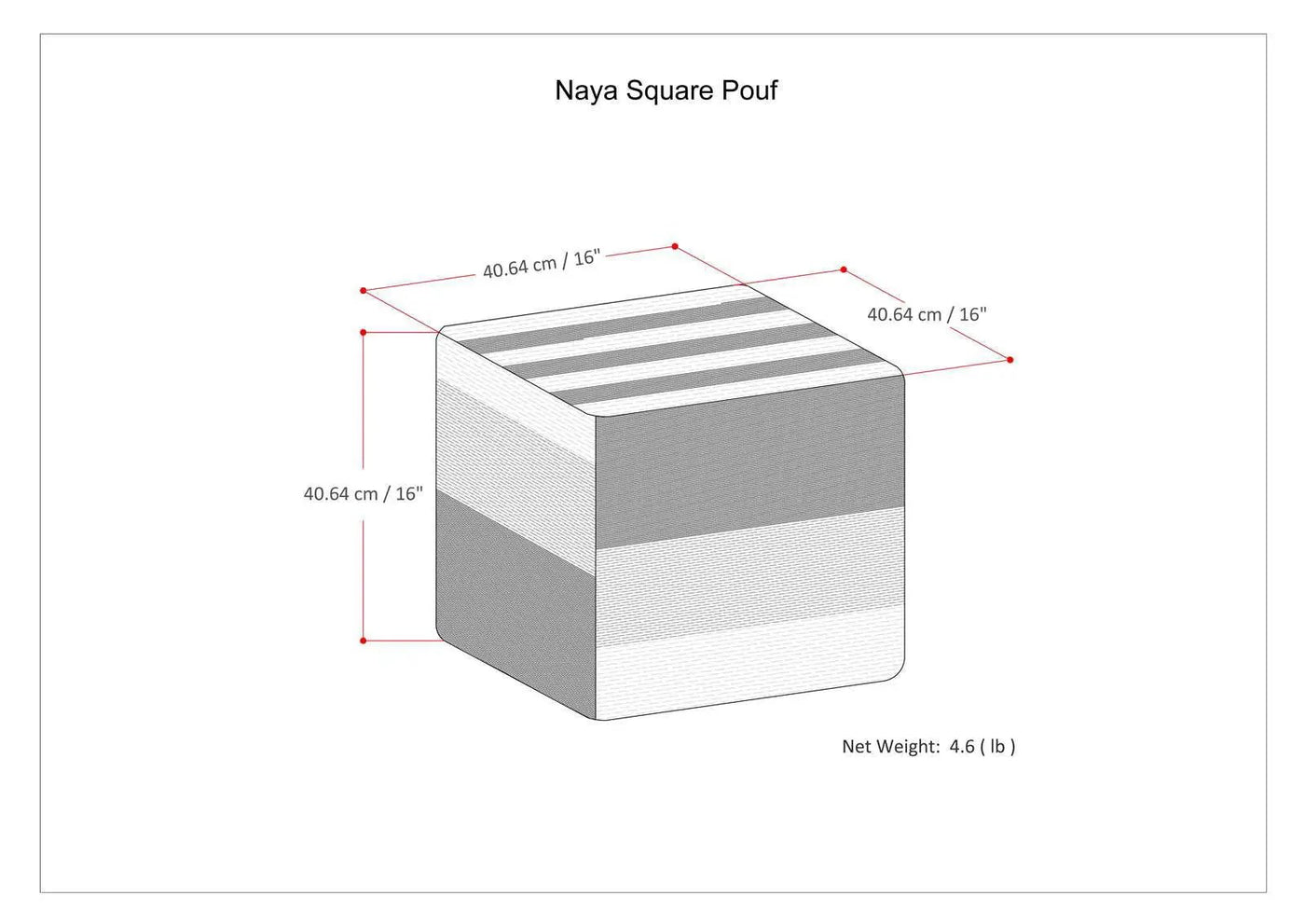 Naya - Upholstered Cube Pouf by HouseOfZazla