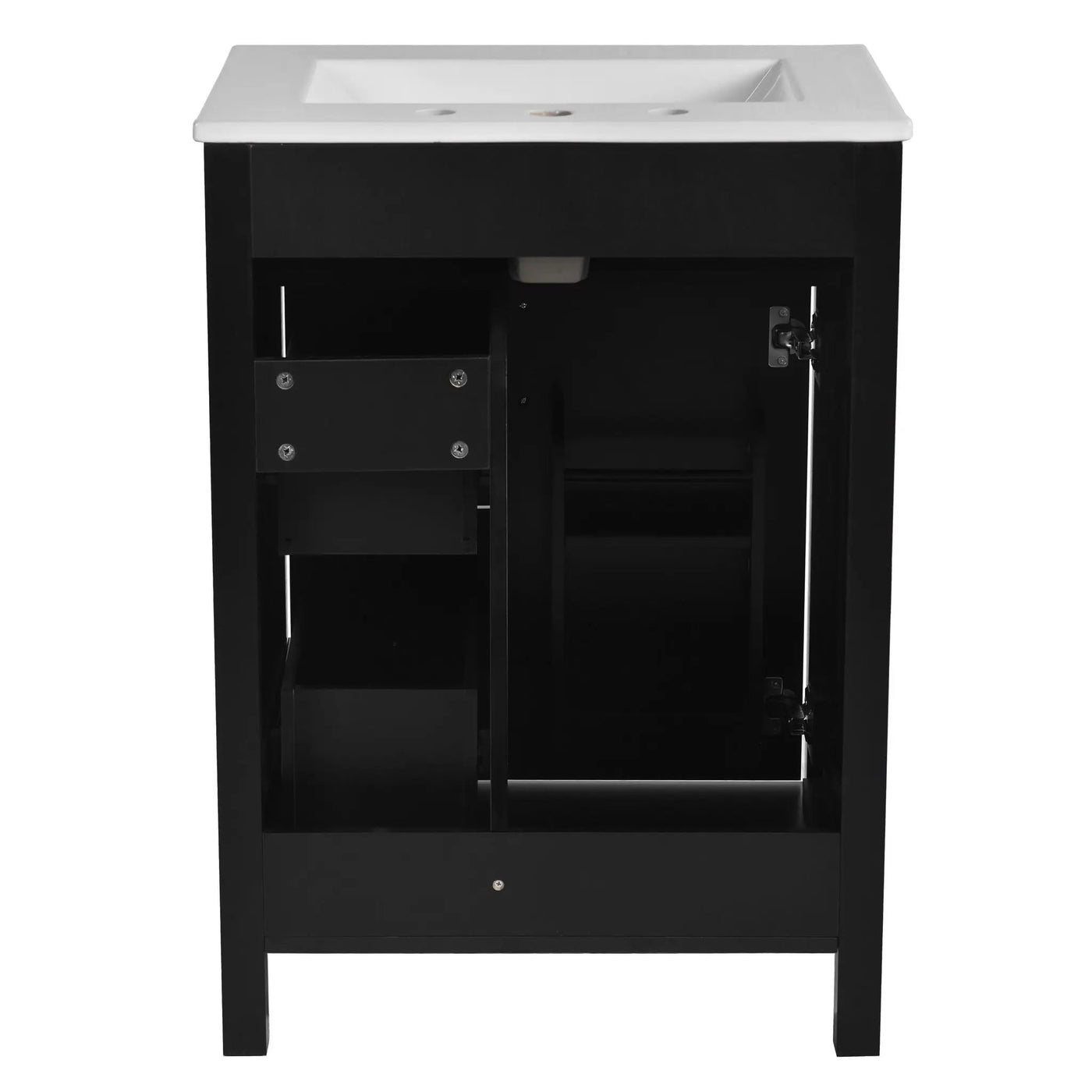 Elegant Bathroom Vanity With Ceramic Sink, Soft Close Doors And Drawers, Double Storage Racks by HouseOfZazla