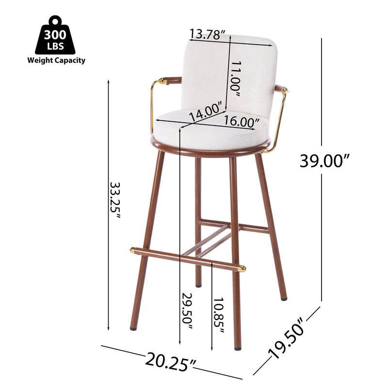 Chaya Indoor Upholstered Bar Stool with Metal Frame by HouseOfZazla