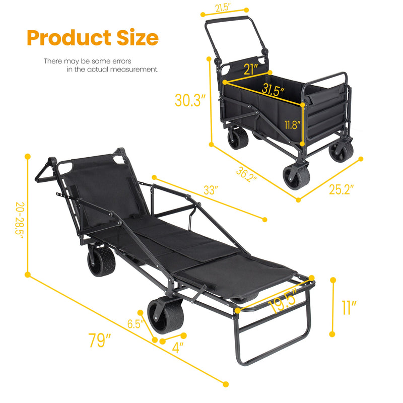 2-in-1 Multifunctional Folding Wagon Cart and Convertible Beach Chair by HouseOfZazla