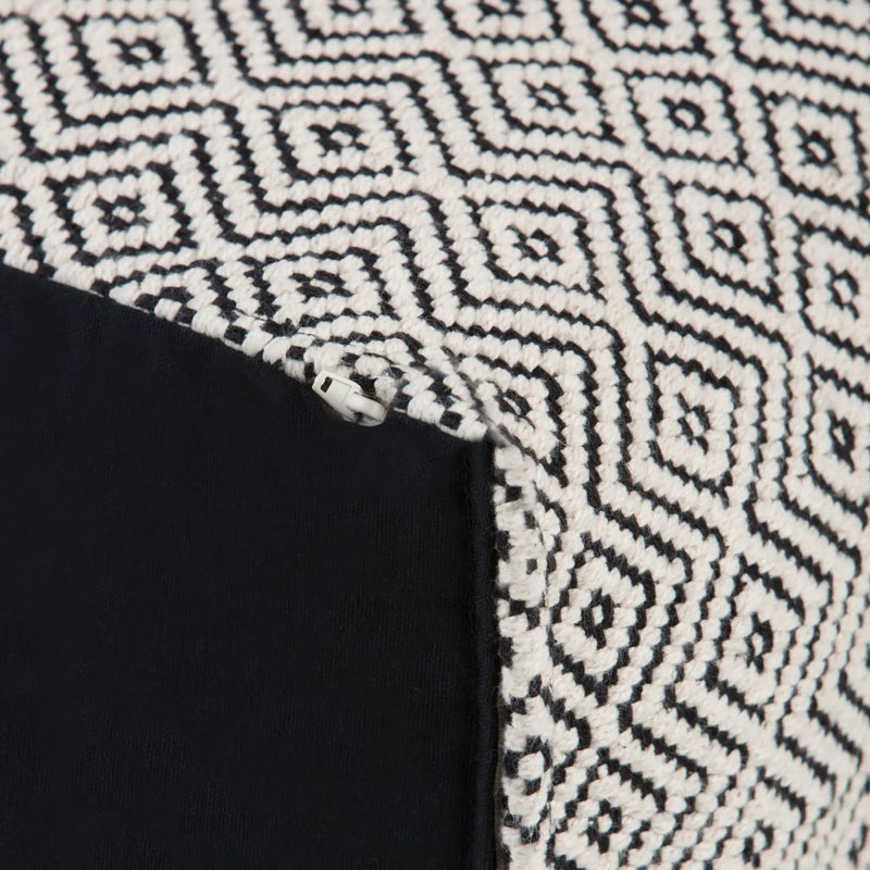 Brynn - Square Pouf - Patterned Black / Natural by Unique Piece Furniture