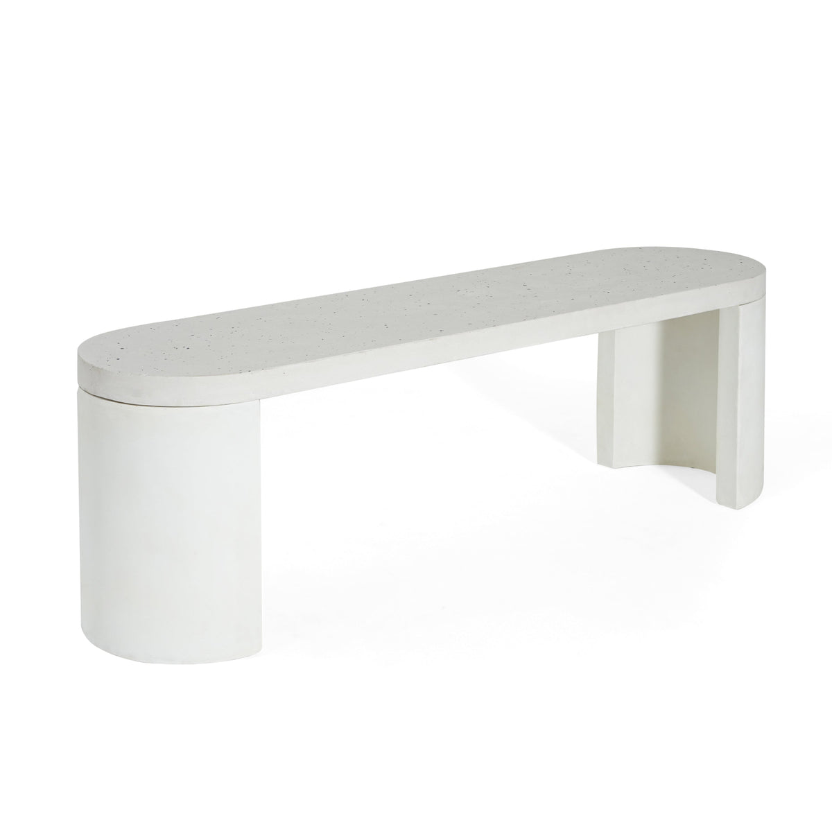 Ellis Oval 60" Concrete Outdoor Dining Bench with Terrazzo Finish - Terrazzo, photo 5 of 10