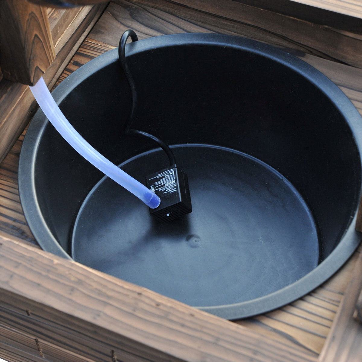 Carbonized Wood Wishing Well Outdoor Fountain 44 Inch, photo 8 of 9