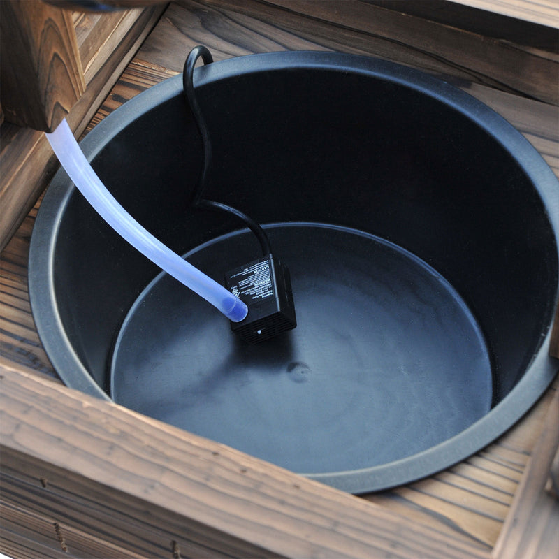 Carbonized Wood Wishing Well Outdoor Fountain 44 Inch, photo 8 of 9