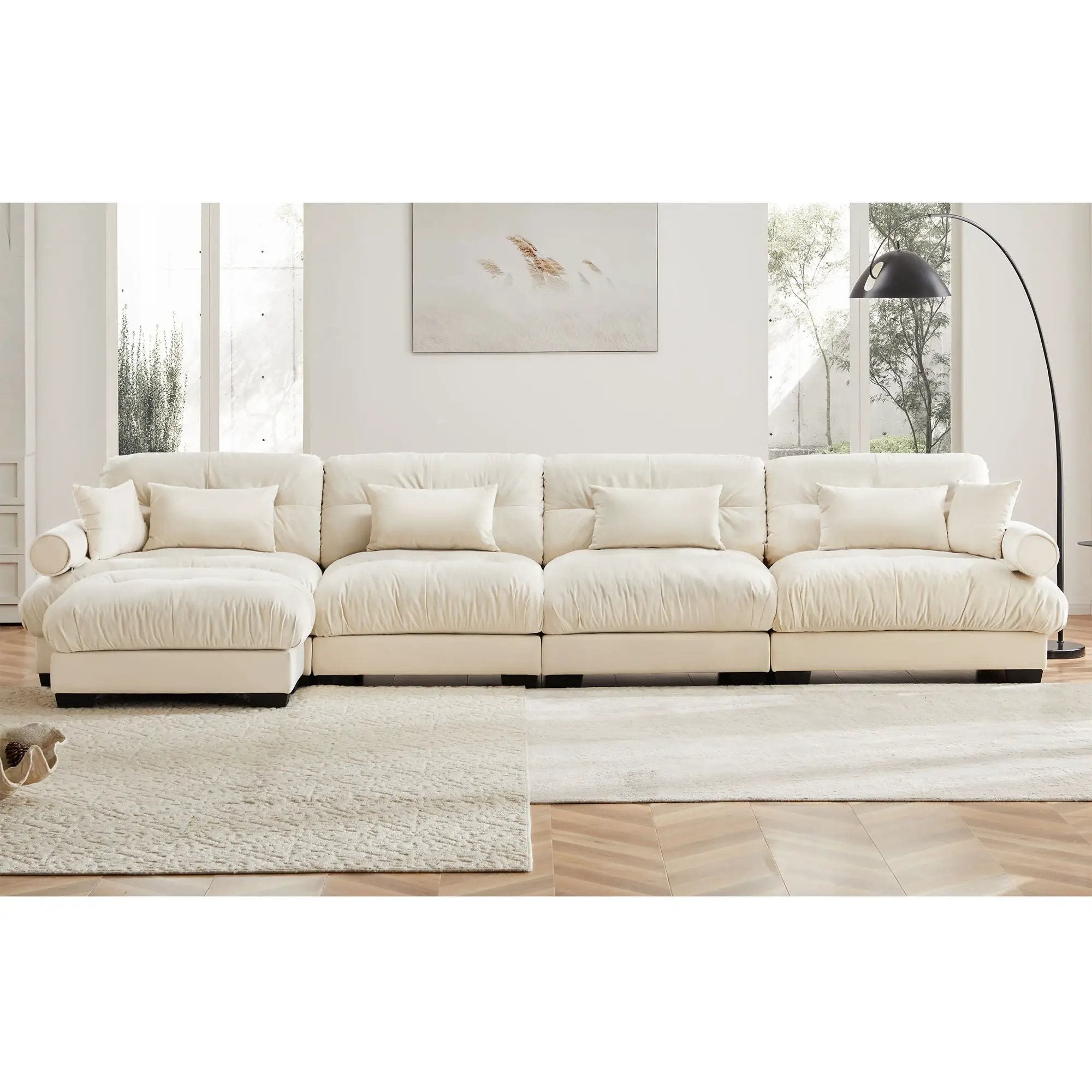 Super Comfort Oversized Modular Sectional Sofa With Movable Ottoman by Unique Piece Furniture