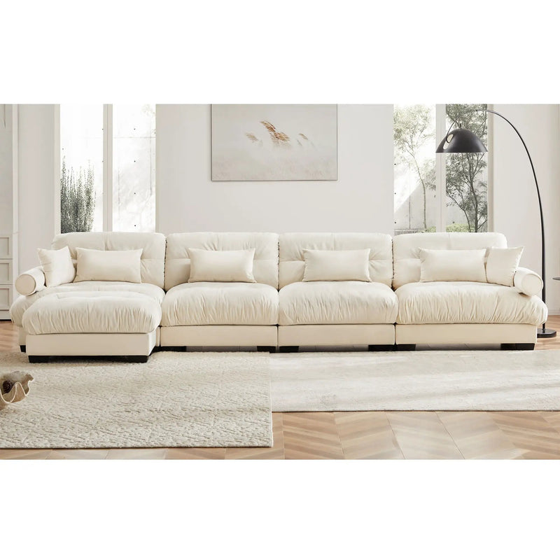 Super Comfort Oversized Modular Sectional Sofa With Movable Ottoman by Unique Piece Furniture