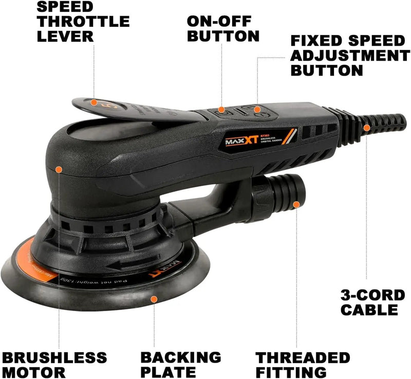 Electric 5mm Random Orbital Sander Brushless 350W 3A by HouseOfZazla