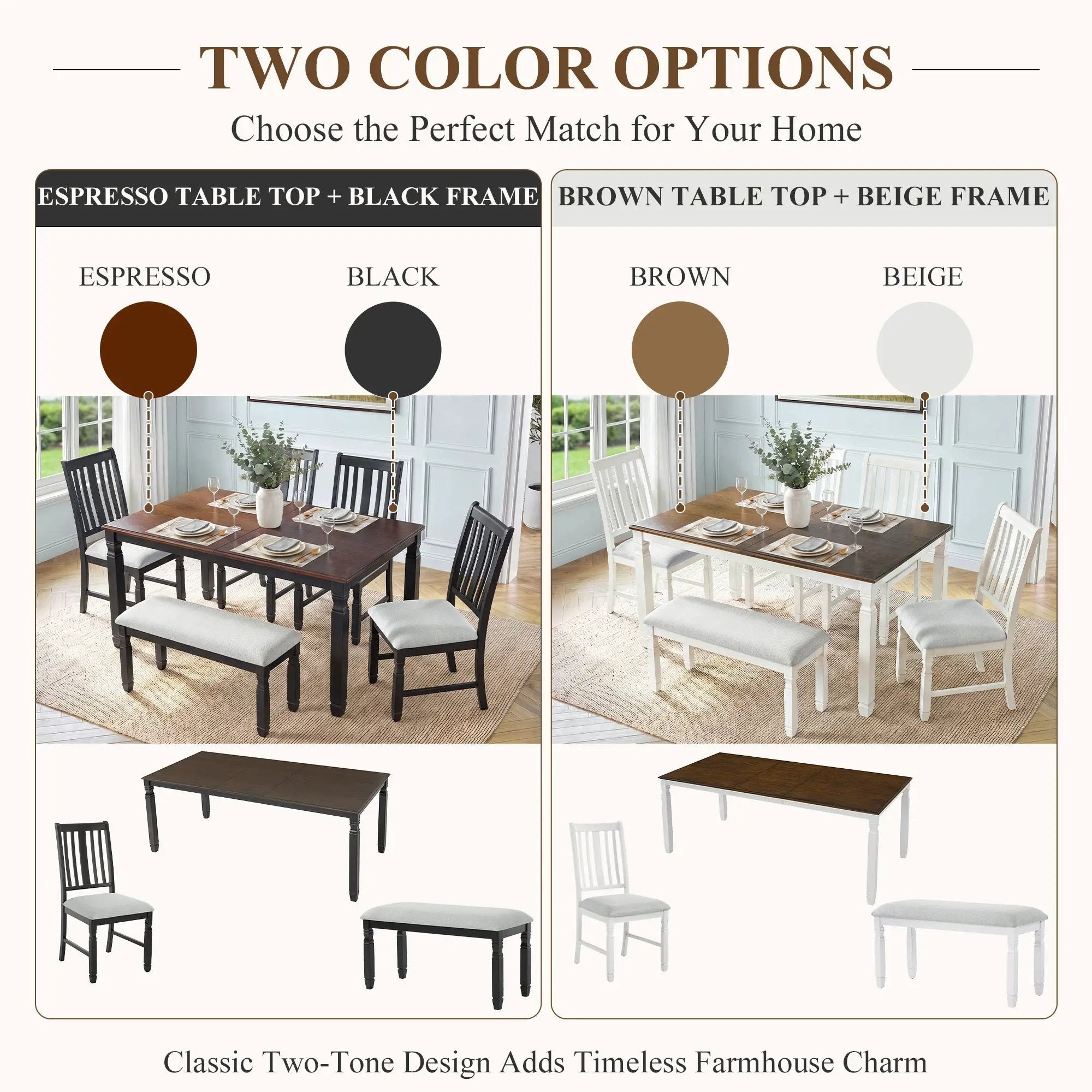 59"-77" Extendable Dining Table for 4–6 People by HouseOfZazla