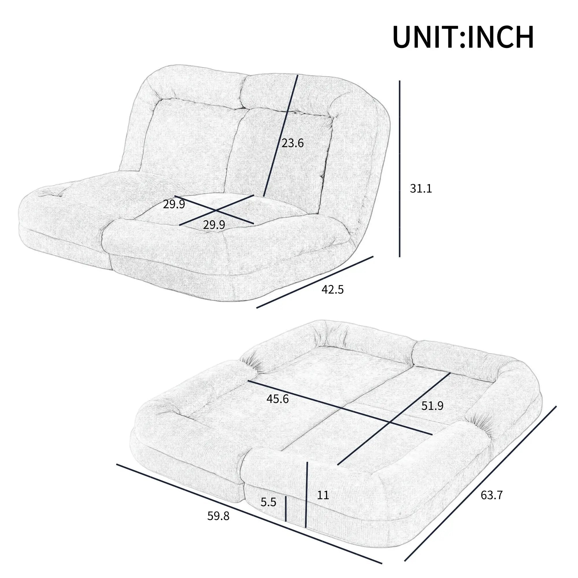 Convertible Fold-Out Single Sofa Bed by HouseOfZazla