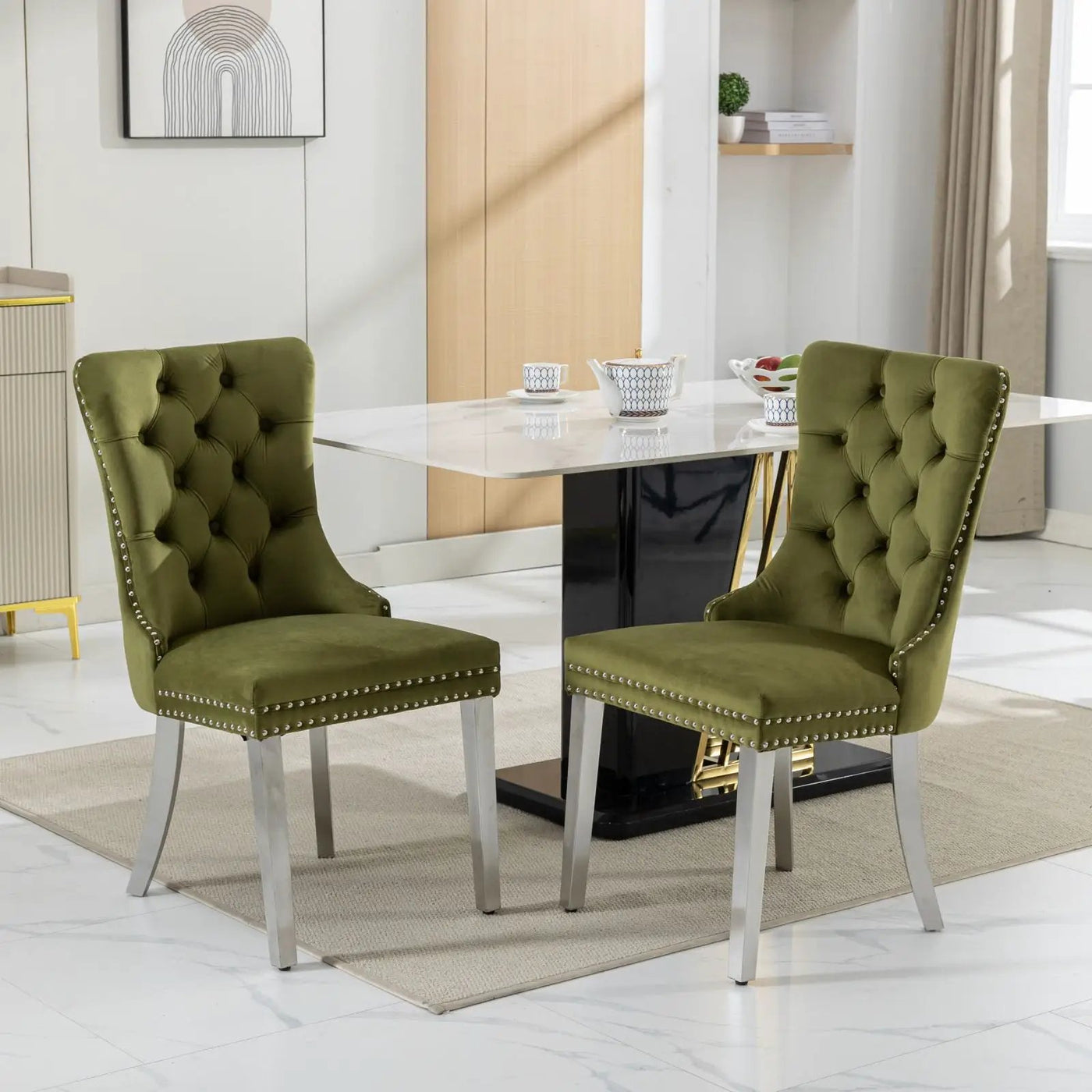 Nikki - Contemporary Upholstered Dining Chair (Set of 2) by HouseOfZazla