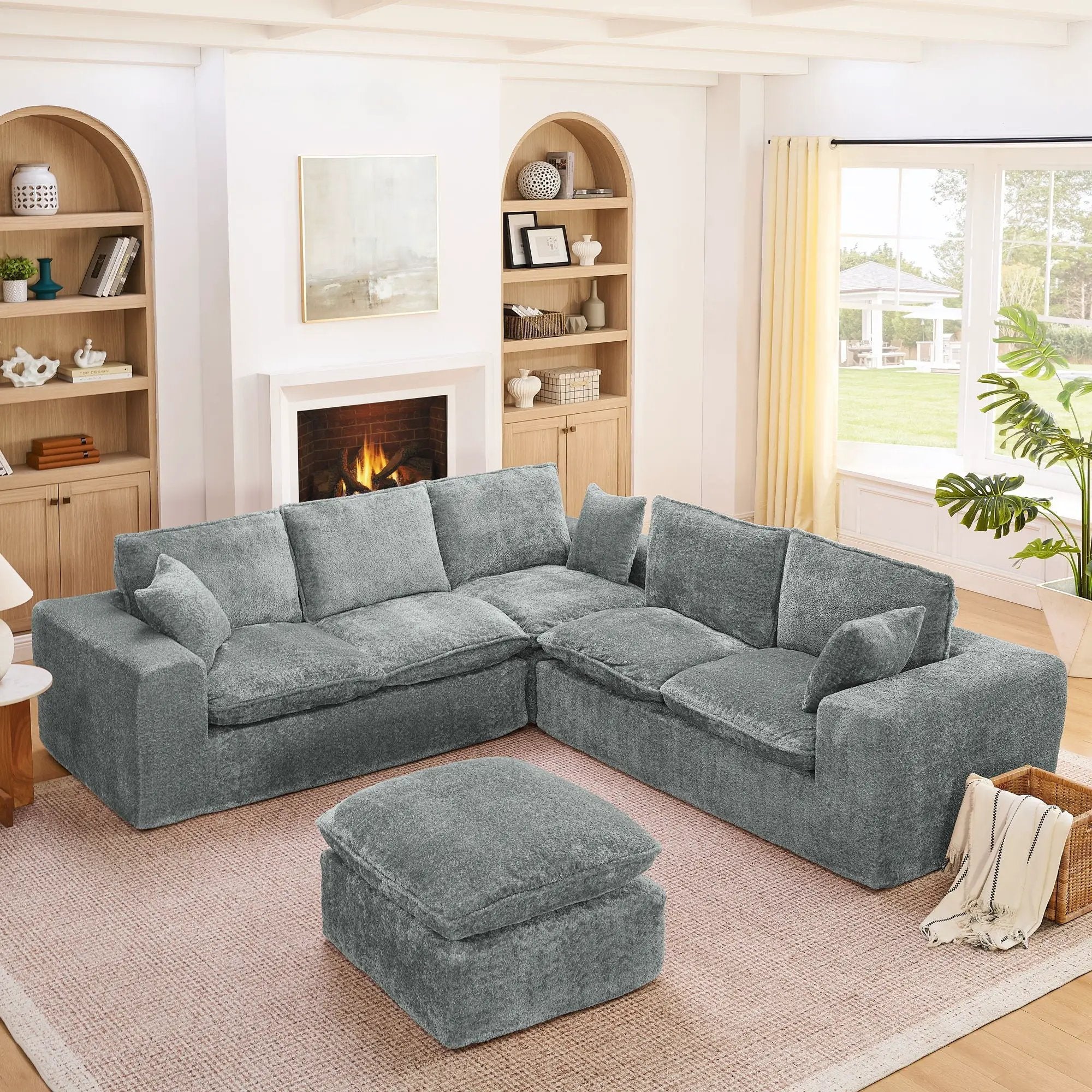Sectional Sofa With Moveable Ottoman by Unique Piece Furniture