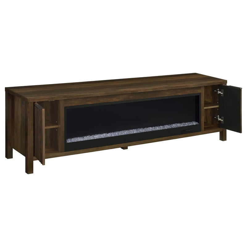 Carey 79-inch TV Stand Fireplace Media Console Dark Pine by Unique Piece Furniture