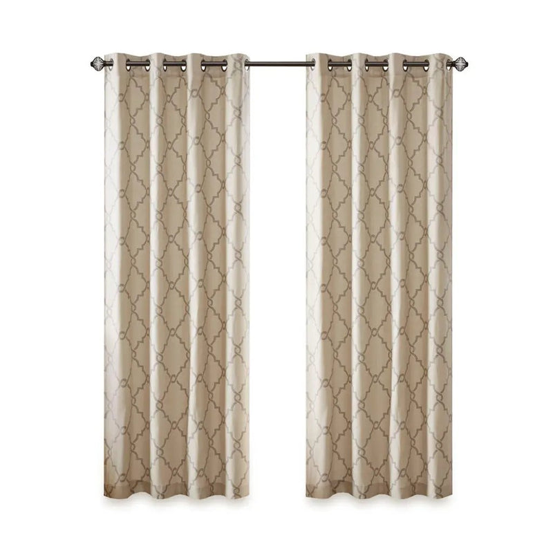 Fretwork Print Grommet Top Window Curtain Panel (One Panel) by HouseOfZazla