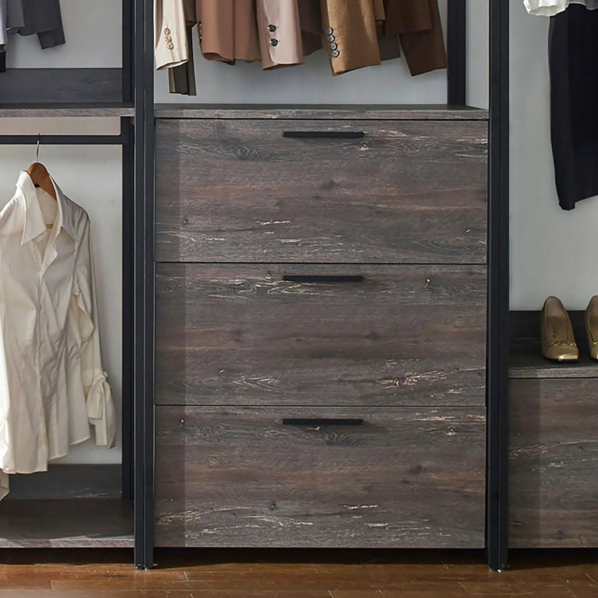 Monica - Walk-In Closet System With Spacious Storage - Gray by HouseOfZazla