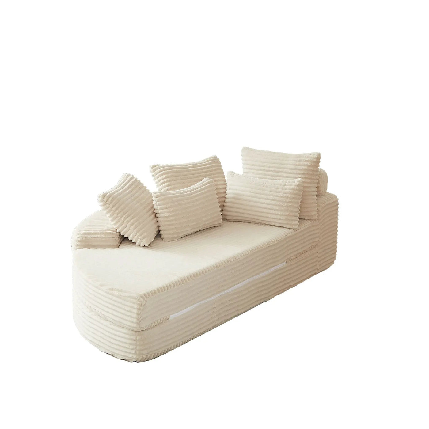 Semi Circular 2 In 1 Sofa Bed With Neck Pillow And Throw Pillows by HouseOfZazla