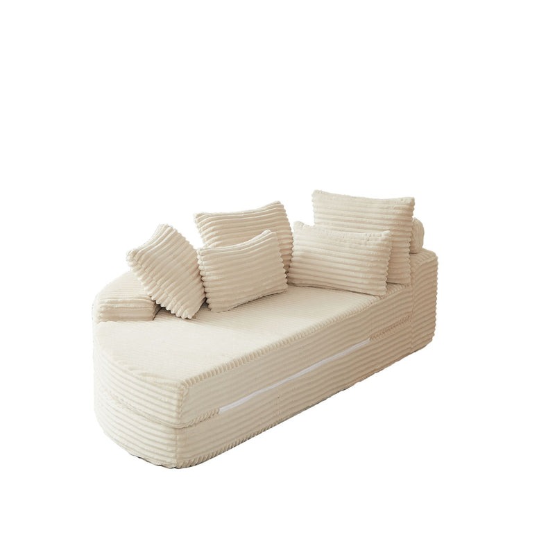 Semi Circular 2 In 1 Sofa Bed With Neck Pillow And Throw Pillows by HouseOfZazla