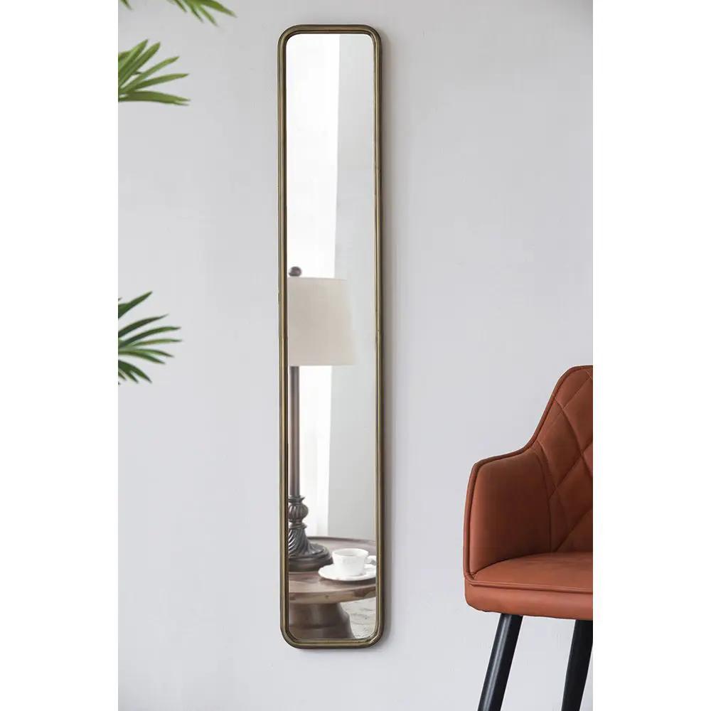 Full Length Mirror With AntiqueMetal Frame, Long Mirror For Hallway Living Room Bedroom Bathroom - Gold by HouseOfZazla