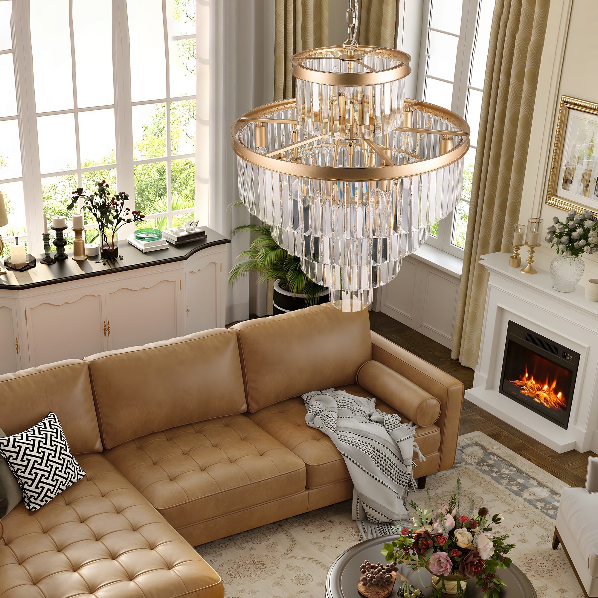 Golden Luxury Crystal Chandelier 23.6 Inch by HouseOfZazla