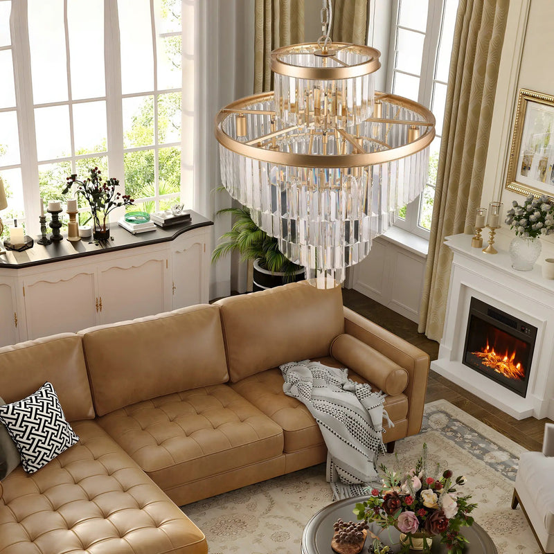 Golden Luxury Crystal Chandelier 23.6 Inch by HouseOfZazla