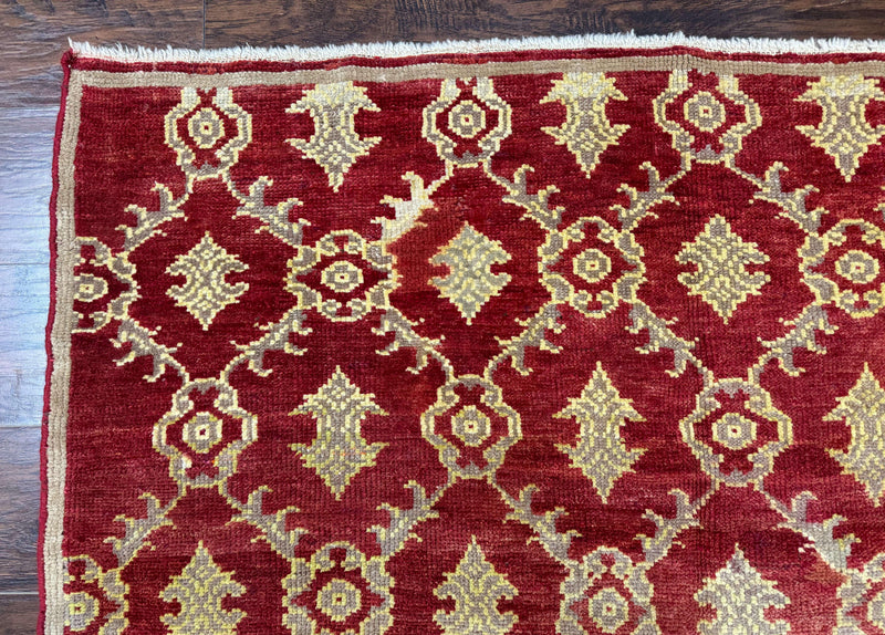 Modern Turkish Oushak Rug 5x8, Brick Red by Jewel Rugs