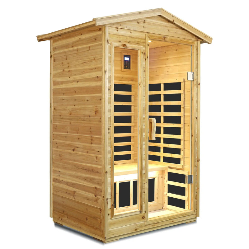 Two Person Far Infrared Old Fir Outdoor Sauna Room by HouseOfZazla