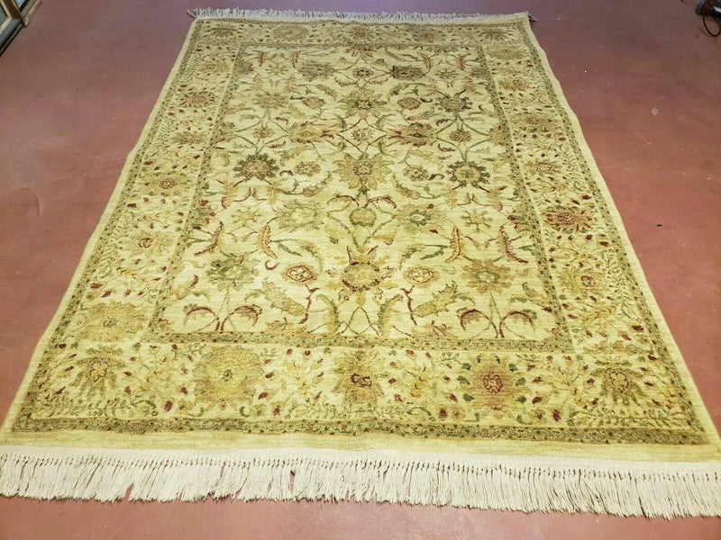 Belgium Power Loomed Rug 5x7, Vintage Oriental Wool Carpet, Beige by Jewel Rugs