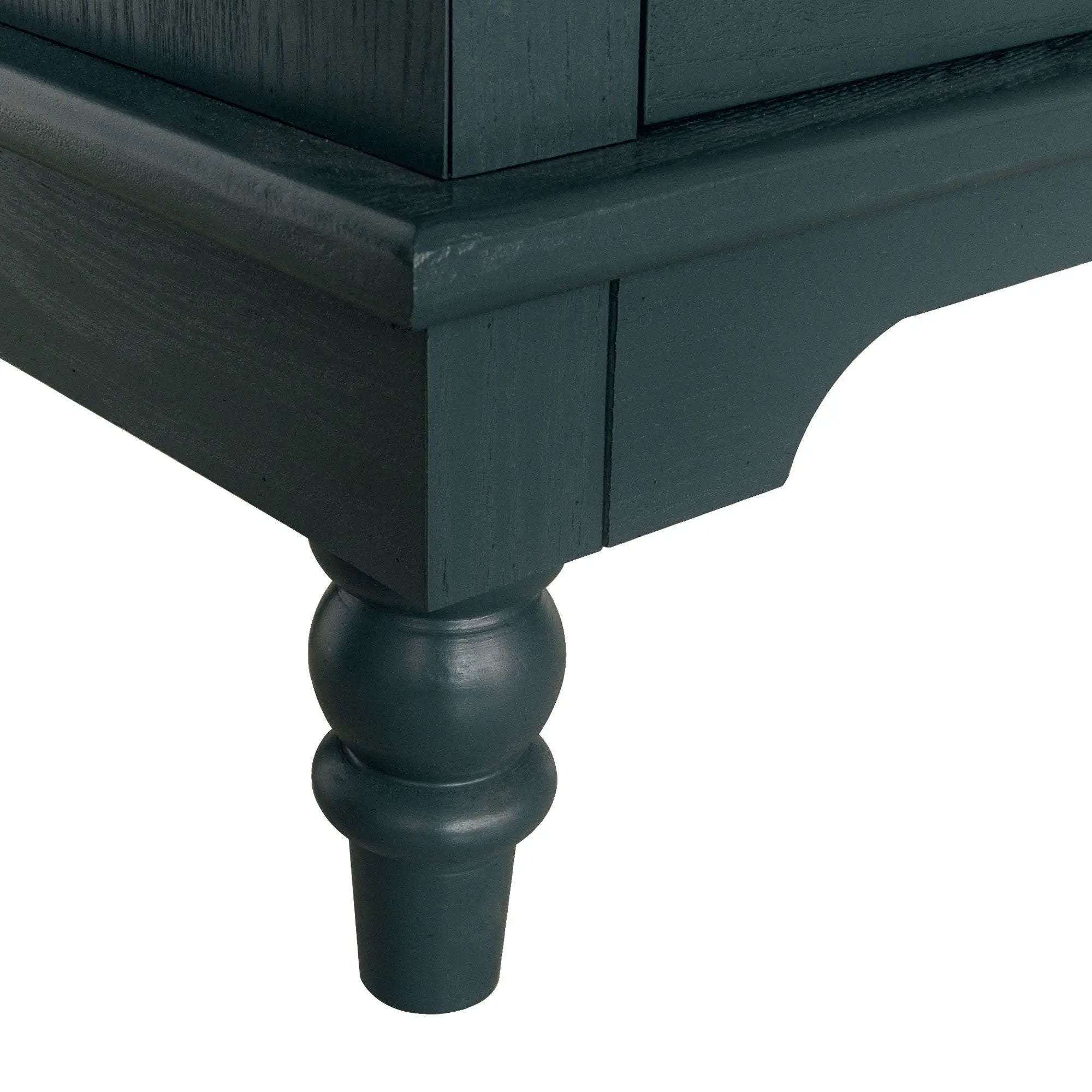 Hollow Carved 3 Drawer Dresser With Metal Handles, Storage Chest For Living Room Or Bedroom - Blackish Green by HouseOfZazla