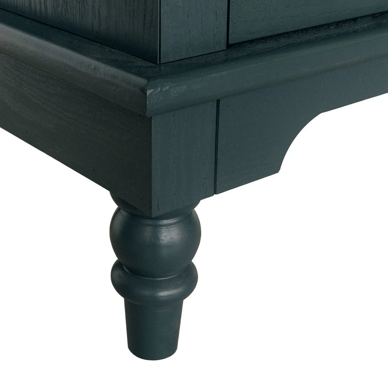 Hollow Carved 3 Drawer Dresser With Metal Handles, Storage Chest For Living Room Or Bedroom - Blackish Green by HouseOfZazla