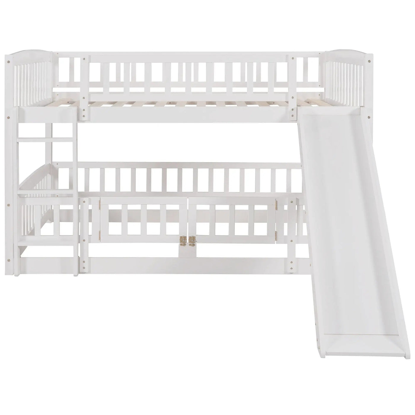 Low Bunk Bed With Slide, Fence And Ladder by Unique Piece Furniture