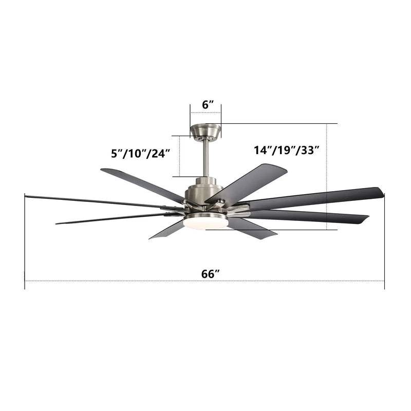 Ceiling Fan With Dimmable LED Light, 8 Blades, Reversible DC Motor, Remote Control by Unique Piece Furniture