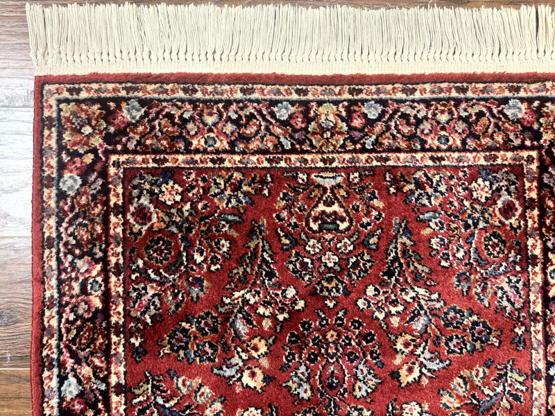 Karastan Rug 3x5 Red Sarouk #785, Karastan Wool Pile Rug, Original 700 Series, Discontinued Vintage Karastan Carpet by Jewel Rugs